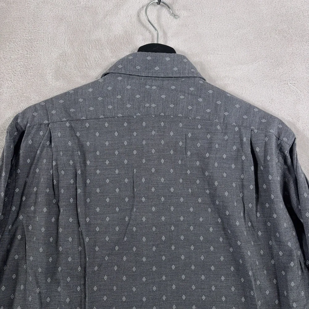 Polo Ralph Lauren Button Down Shirt Mens Medium Gray Geometric Print Cotton